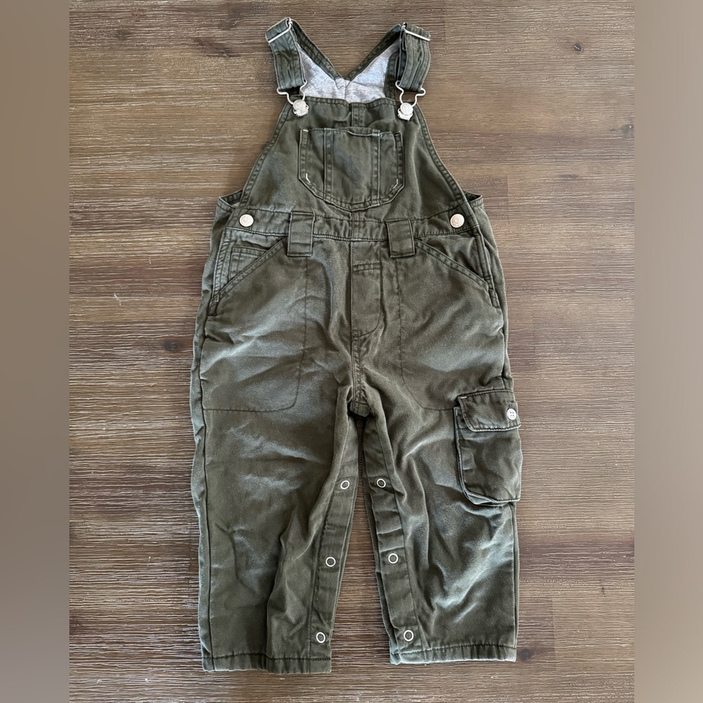 🟡EUC🟡 Baby GAP Overalls with Leg Snaps - Size 18-24 Months - Army Green